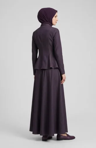 Kot Görünümlü Ceket Etek Takım 71482-01 Mürdüm