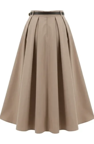 Jupe évasée Ceinturée 71489-01 Beige 71489-01