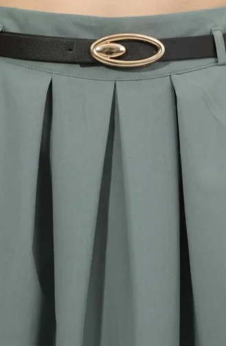 Jupe évasée Ceinturée 71489-03 Vert Clair 71489-03