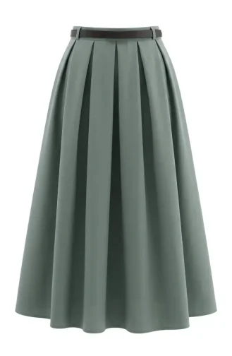 Jupe évasée Ceinturée 71489-03 Vert Clair 71489-03