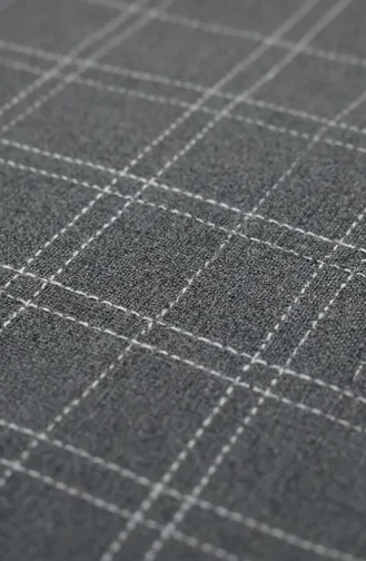 Checked Textured Sleeveless Dress 2514-01 Grey 2514-01