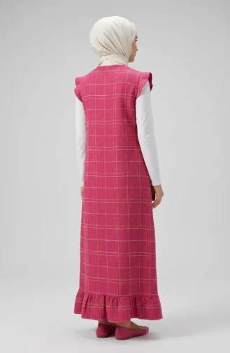 Robe Sans Manches à Carreaux Texturés 2514-04 Rose 2514-04