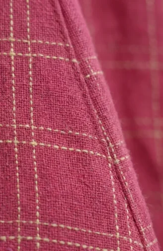 Robe Sans Manches à Carreaux Texturés 2514-04 Rose 2514-04