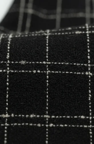 Robe Sans Manches à Carreaux Texturés 2514-06 Noir 2514-06