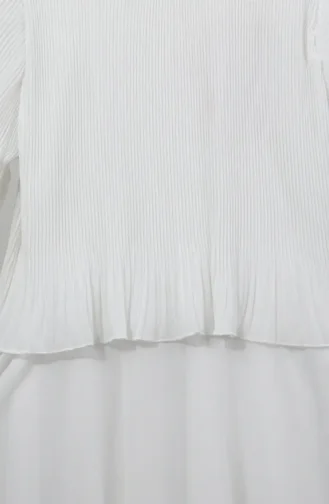 Robe De Soirée Plissée Grande Taille 0170-05 Blanche 0170-05