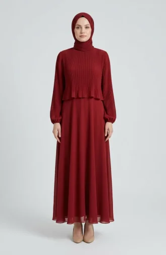 Plus Size Pleated Evening Dress 0170-08 Terracotta 0170-08