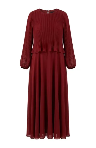 Plus Size Pleated Evening Dress 0170-08 Terracotta 0170-08