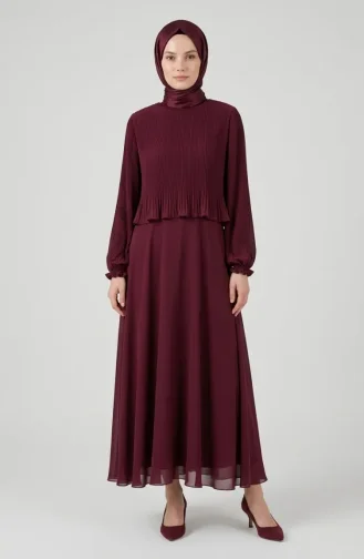 Robe De Soirée Plissée Grande Taille 0170-09 Rose 0170-09