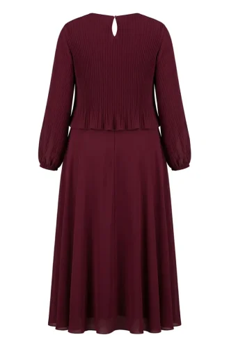 Robe De Soirée Plissée Grande Taille 0170-09 Rose 0170-09