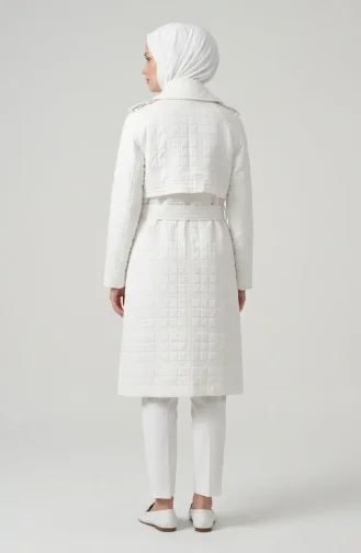 Gewatteerde Waterafstotende Trenchcoat 71211-01 Crème 71211-01