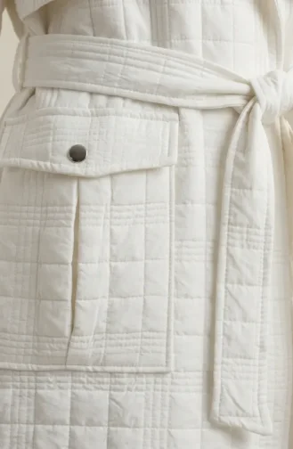 Gewatteerde Waterafstotende Trenchcoat 71211-01 Crème 71211-01