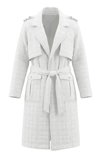 Gewatteerde Waterafstotende Trenchcoat 71211-01 Crème 71211-01