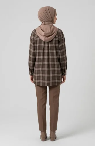 Tunique à Capuche à Carreaux Beige 71367-01 71367-01