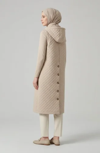 Gesteppte Weste Mit Knöpfen 71314-01 Beige 71314-01