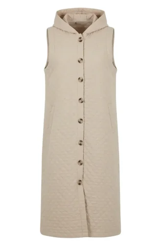 Gesteppte Weste Mit Knöpfen 71314-01 Beige 71314-01