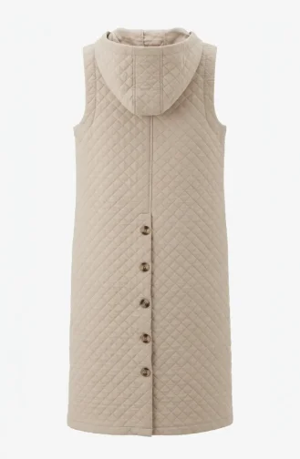Gesteppte Weste Mit Knöpfen 71314-01 Beige 71314-01