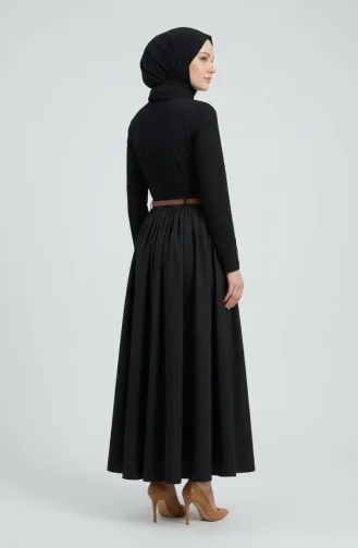 Jupe évasée Ceinturée 71470-04 Noire 71470-04