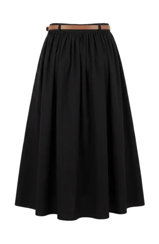 Jupe évasée Ceinturée 71470-04 Noire 71470-04