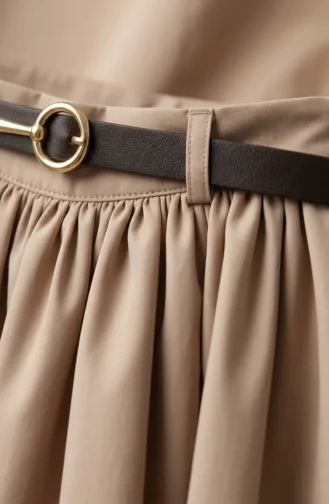 Jupe évasée Ceinturée 71470-06 Beige 71470-06