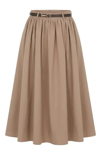 Jupe évasée Ceinturée 71470-06 Beige 71470-06