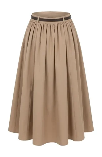 Jupe évasée Ceinturée 71470-06 Beige 71470-06