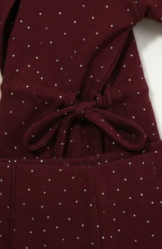 Taşlı Yandan Bağlamalı ikili Takım 71366-05 Bordo