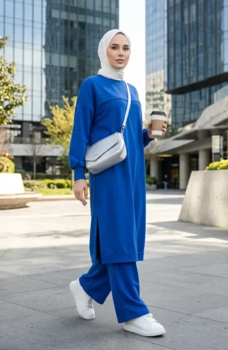 Zweiteiliger Anzug Aus Zwei Garnen Tunika Und Hose 0549-03 Saks 0549-03