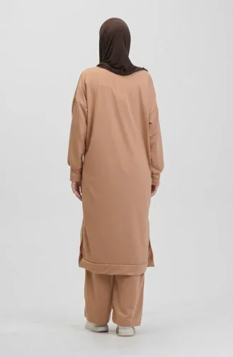 Two-Piece Tunic And Trousers Set 0549-04 Milk Coffee 0549-04