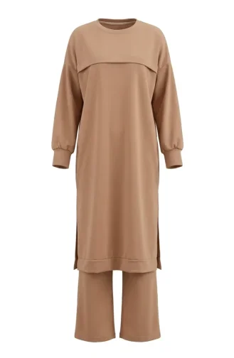 Two-Piece Tunic And Trousers Set 0549-04 Milk Coffee 0549-04