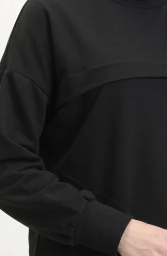 طقم ثنائي خيطان تونيك بنطلون 0549-05 أسود 0549-05