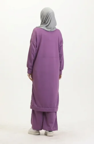 Zweiteiliges Tunika Und Hose Set 0549-06 Lila 0549-06