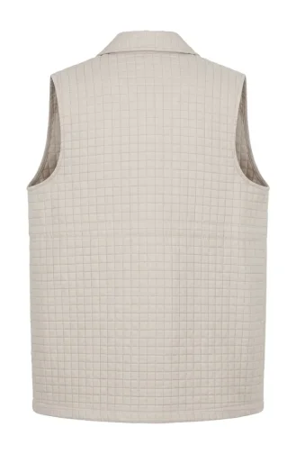 Gesteppte Weste Mit Druckknöpfen 12035-01 Beige 12035-01