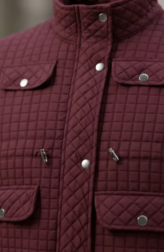 Kapitone Çıtçıtlı Yelek 12035-03 Bordo