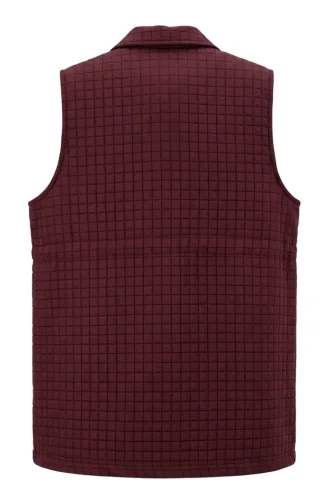 Kapitone Çıtçıtlı Yelek 12035-03 Bordo