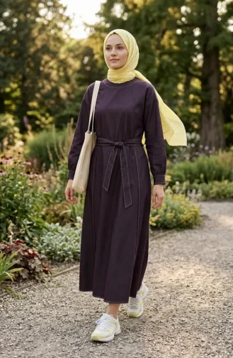 Ensemble Deux Pièces En Coton Couleur Prune Réf. 71450-02 71450-02