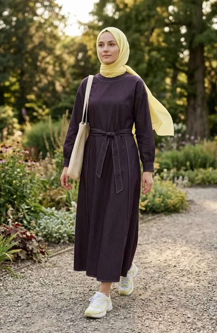Ensemble Deux Pièces En Coton Couleur Prune Réf. 71450-02 71450-02