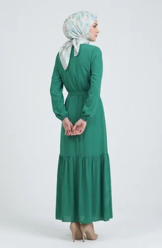 Kleid Mit Gürtel 0512-01 Smaragdgrün 0512-01