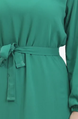 Kleid Mit Gürtel 0512-01 Smaragdgrün 0512-01