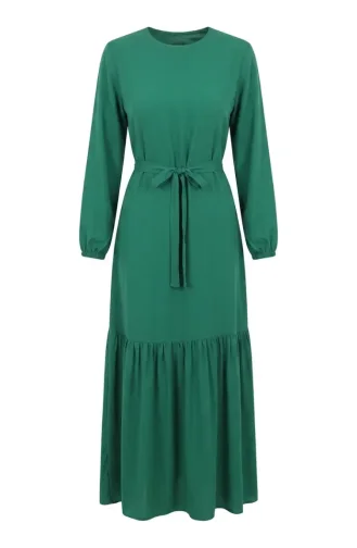 Kleid Mit Gürtel 0512-01 Smaragdgrün 0512-01