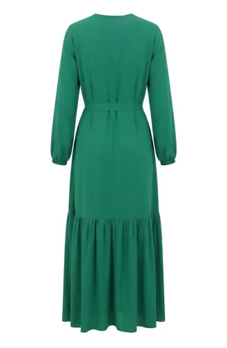 Kleid Mit Gürtel 0512-01 Smaragdgrün 0512-01