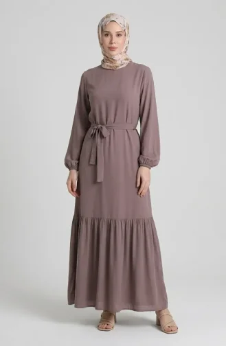 Kleid Mit Gürtel 0512-02 Nerz 0512-02
