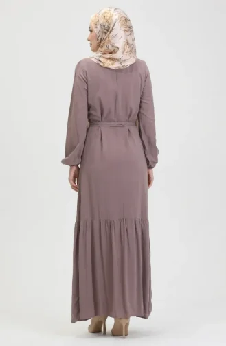 Kleid Mit Gürtel 0512-02 Nerz 0512-02