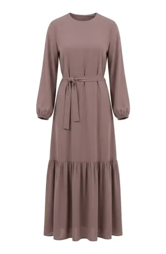 Kleid Mit Gürtel 0512-02 Nerz 0512-02