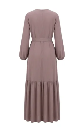 Kleid Mit Gürtel 0512-02 Nerz 0512-02