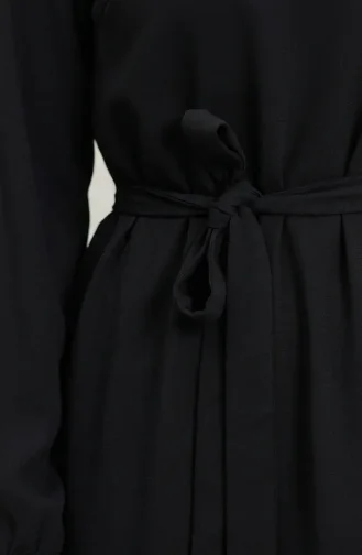 Kleid Mit Gürtel 0512-04 Schwarz 0512-04