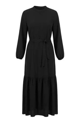 Kleid Mit Gürtel 0512-04 Schwarz 0512-04