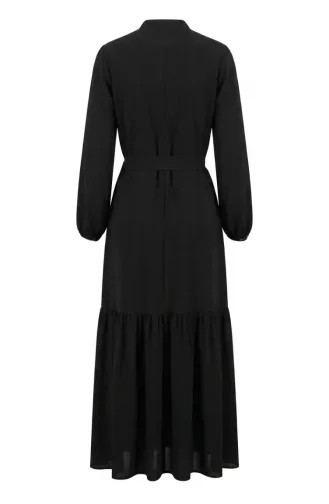 Kleid Mit Gürtel 0512-04 Schwarz 0512-04