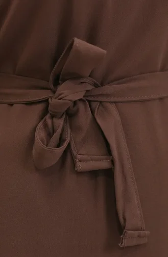 Kleid Mit Gürtel 0512-06 Braun 0512-06