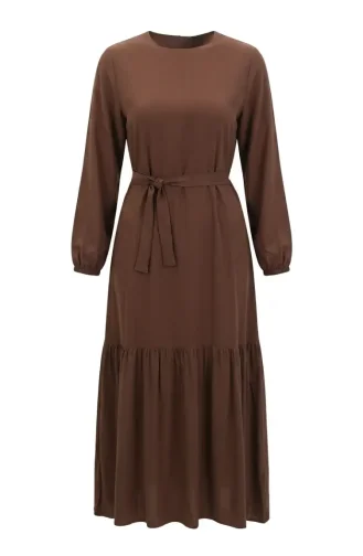 Kleid Mit Gürtel 0512-06 Braun 0512-06