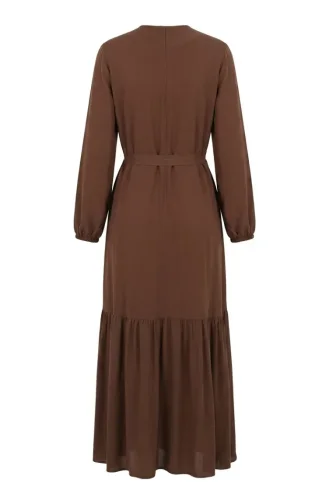Kleid Mit Gürtel 0512-06 Braun 0512-06